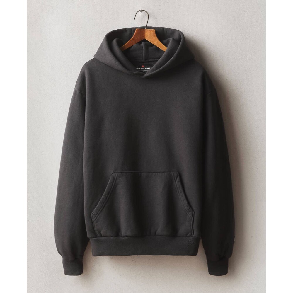 American Giant Vintage Pullover Unisex Small Washed Black Hoodie Heavyweight NWT